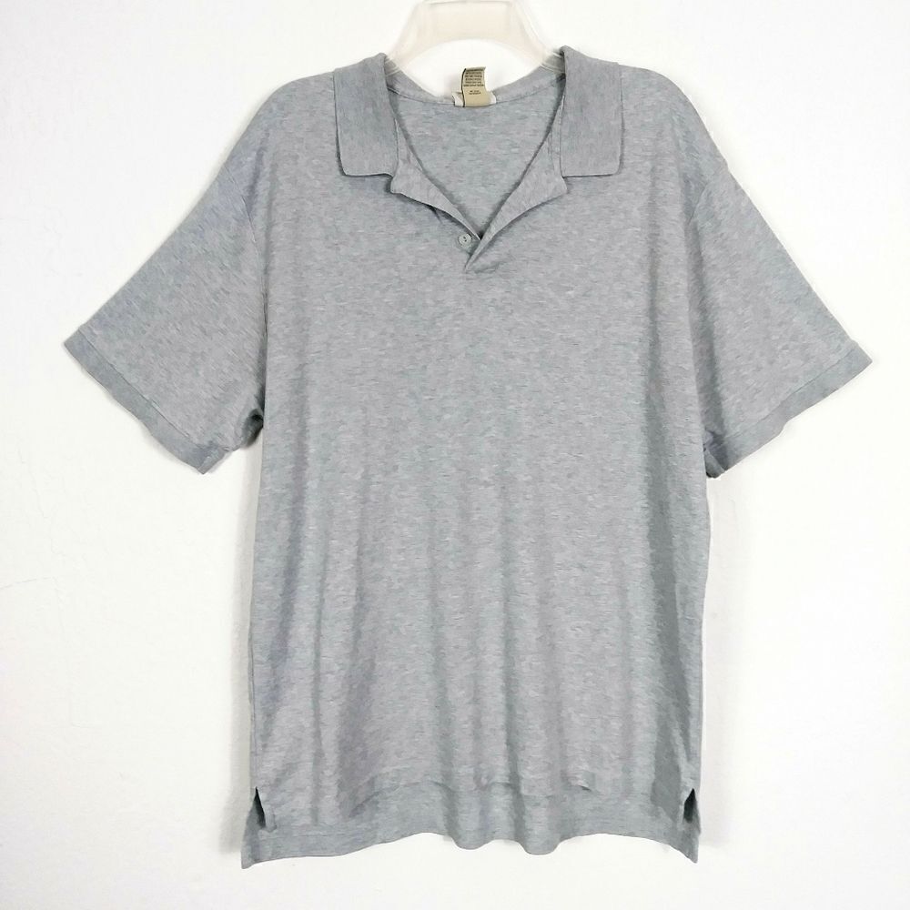 LL Bean Men's Grey Collared Polo Shirt